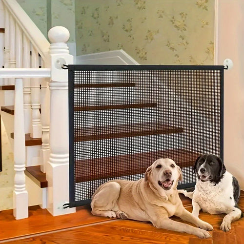 Pet Dog Barrier Fences with Hook Pet Isolated Network New Folding Breathable Mesh Stairs Gate Dog Safety Fence Pet Products