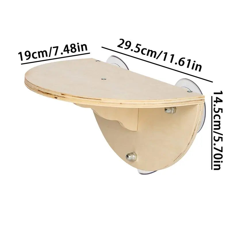 Cat Window Perch Space Saving Window Cat Seat Kitten Climbing Wood Window Shelf with 3 Suction Cups Cats Play Climb Seat for