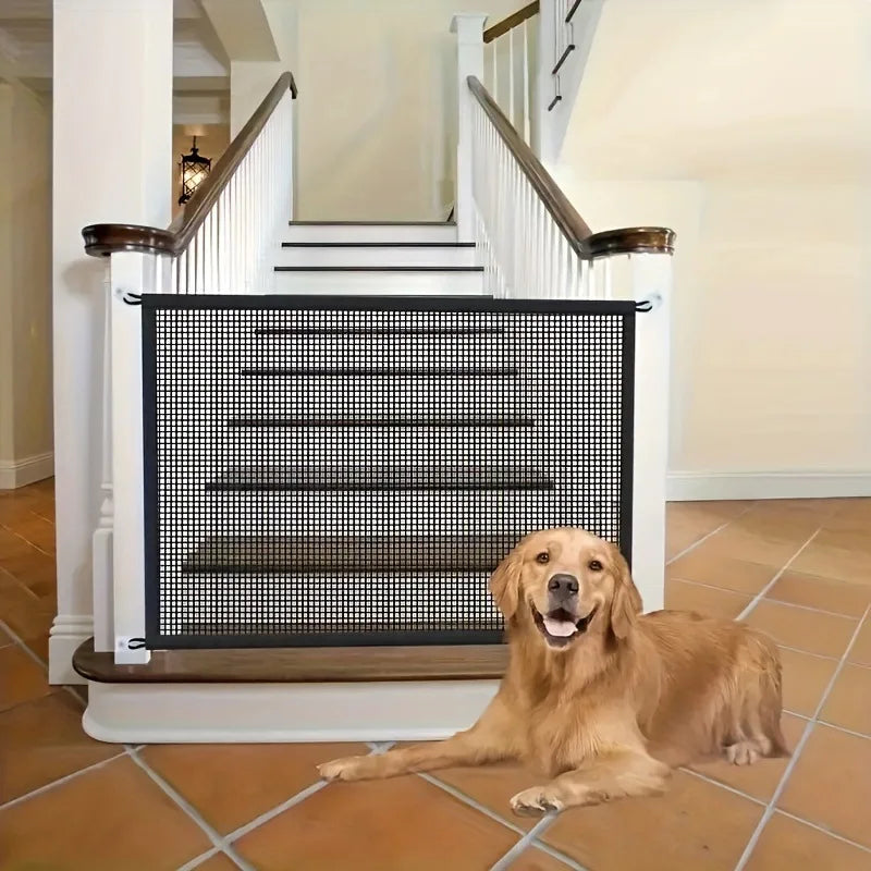 Pet Dog Barrier Fences with Hook Pet Isolated Network New Folding Breathable Mesh Stairs Gate Dog Safety Fence Pet Products