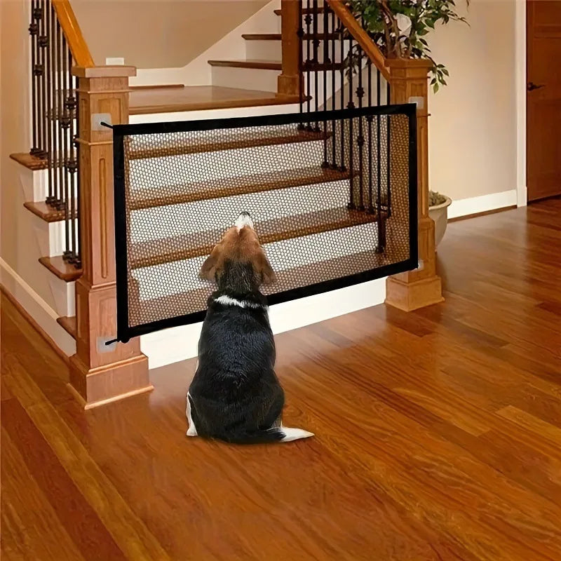 Pet Dog Barrier Fences with Hook Pet Isolated Network New Folding Breathable Mesh Stairs Gate Dog Safety Fence Pet Products